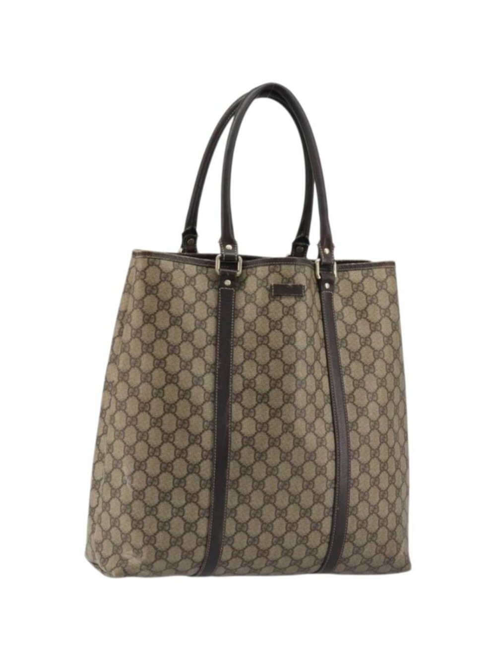 GUCCI GG Supreme Tote Bag PVC Beige Gold 223668